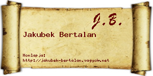 Jakubek Bertalan névjegykártya