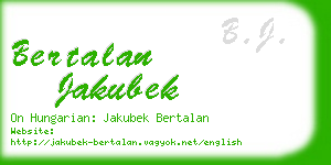 bertalan jakubek business card